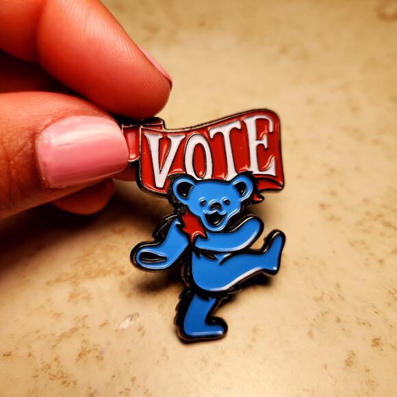 Grateful Dead Other - Rare Grateful Dead & Co Dancing Bear 'Vote' Pin Limited Production #6824/7000